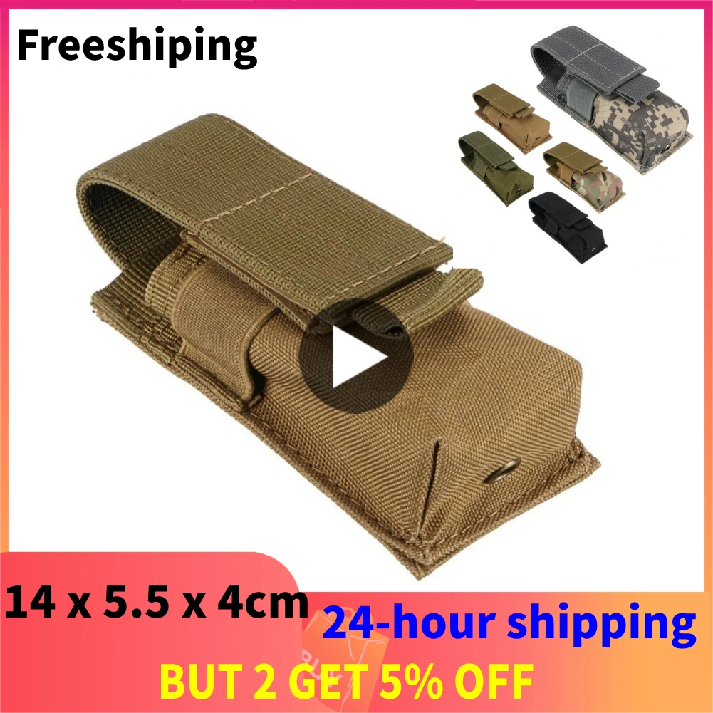 

Tactical Molle M5 Flashlight Pouch CQC Single Pistol Magazine Pouch Torch Holder Case Outdoor Hunting Knife Light Holster Bag