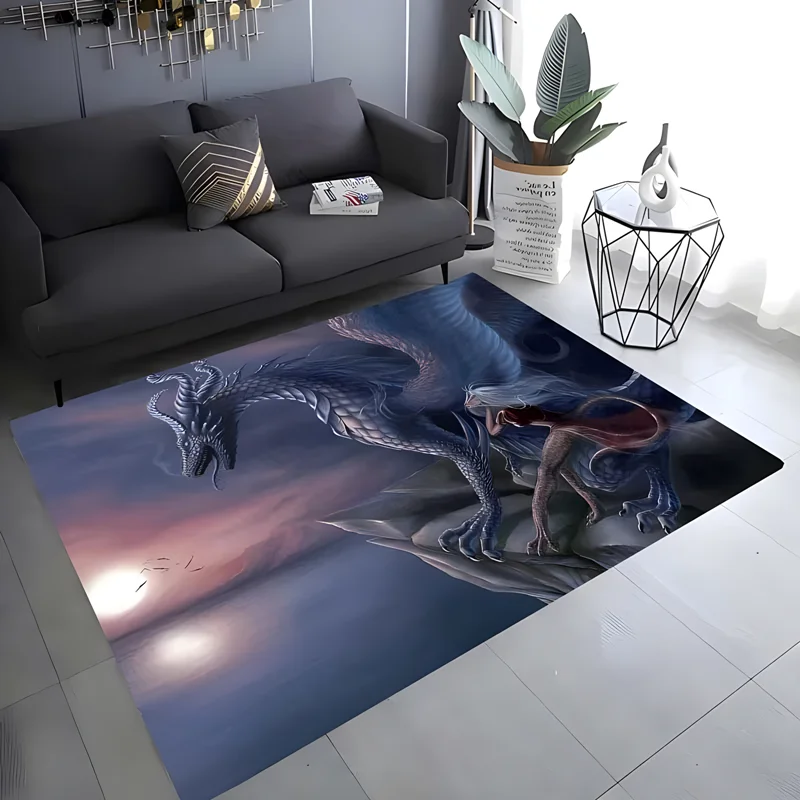 Dragon print carpet living room bedroom housewares garden lawn mat baby mat bathroom kitchen non-slip birthday present