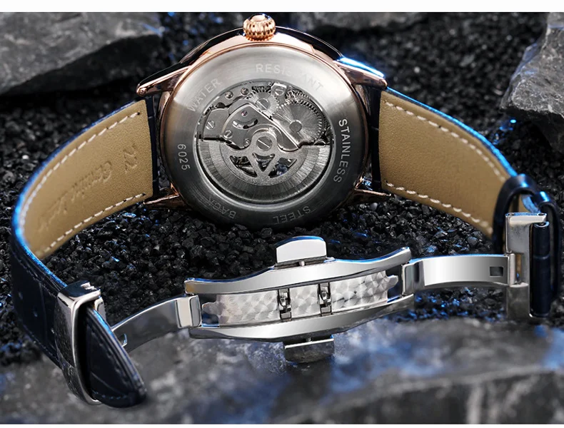 Skeleton Automatische Tourbillon Mechanische Herrenuhr 3Bar Wasserdicht Leuchtende Sonne Mond Sterne Neue Luxusuhr Reloj Hombre_voghion.com