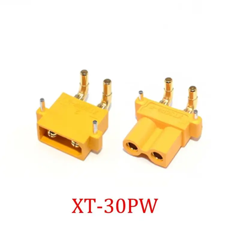 XT30PW ESC 모터 PCB 보드 10피스 세트 바나나 플러그 골든 여성용 남성용 XT30 업그레이드 RC 모드용 직각 플러그 커넥터