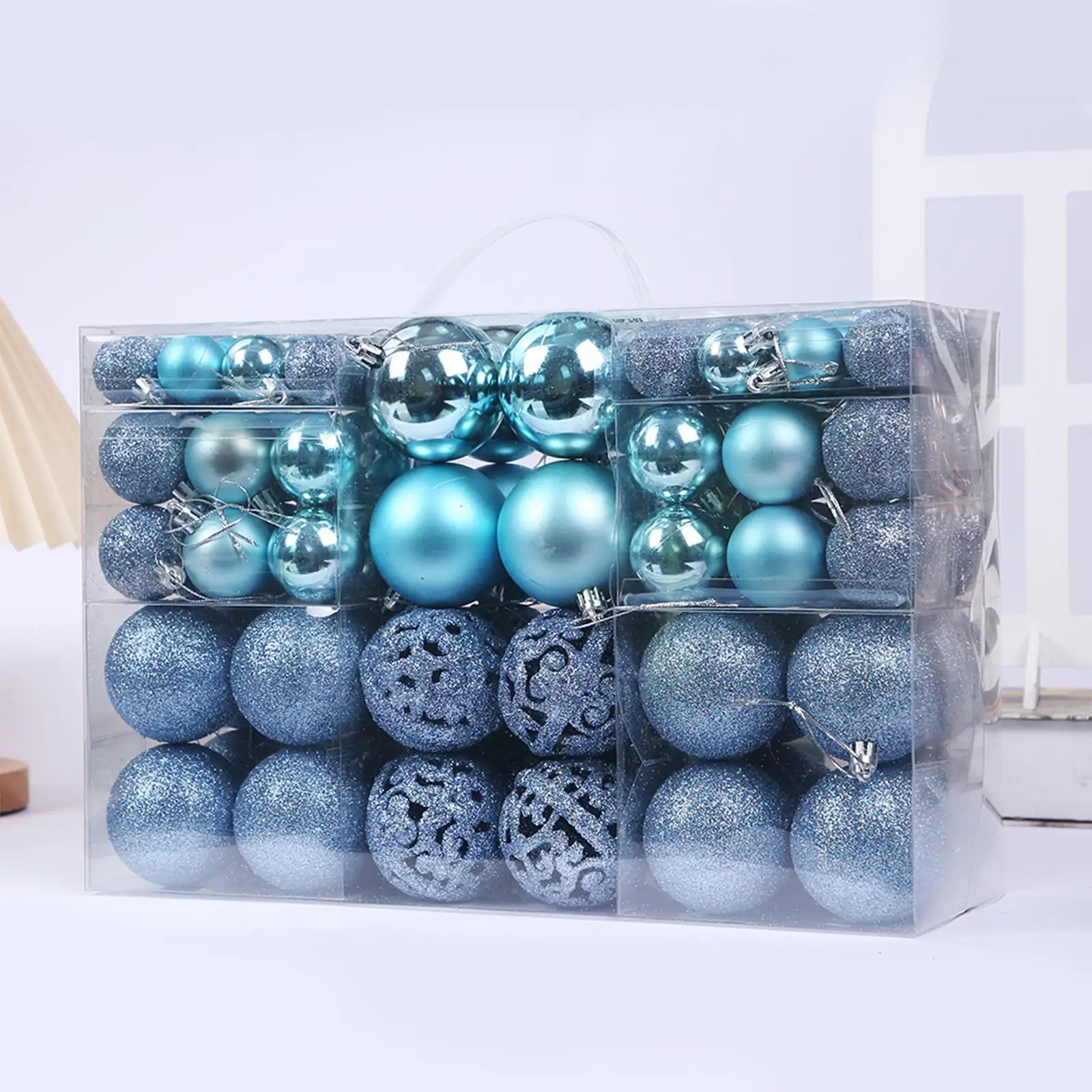 100 piezas de caja de regalo de bolas de Navidad colgantes irrompibles, adornos navideños para decoración de fiestas navideñas, festivales de Año Nuevo