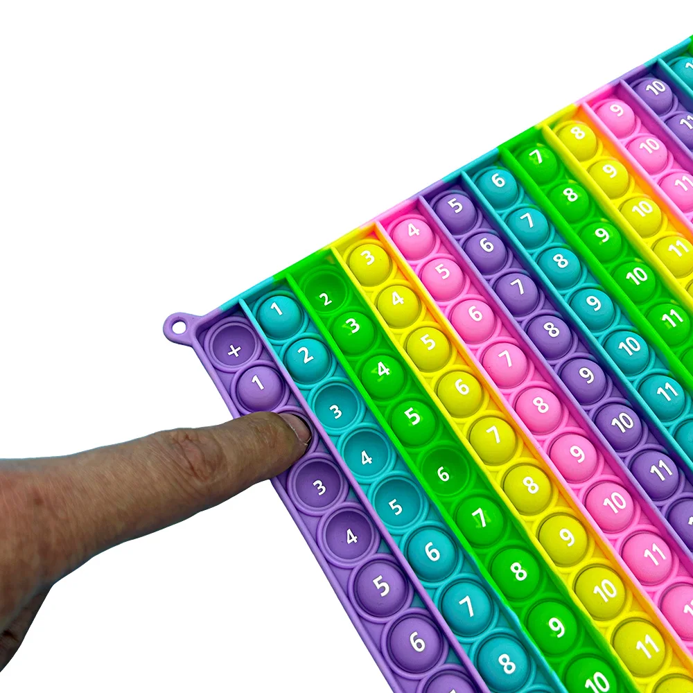 1pc 12x12&12+12 Multiplication Addition Pop Game Toy, Macaron Silicone Math Times Table Learning Stationery Educational Toy 5
