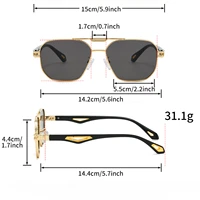 KAMMPT Vintage carré lunettes de soleil hommes nouveau classique Double pont dégradé nuances à la mode rétro marque concepteur en plein air lunettes de soleil 6