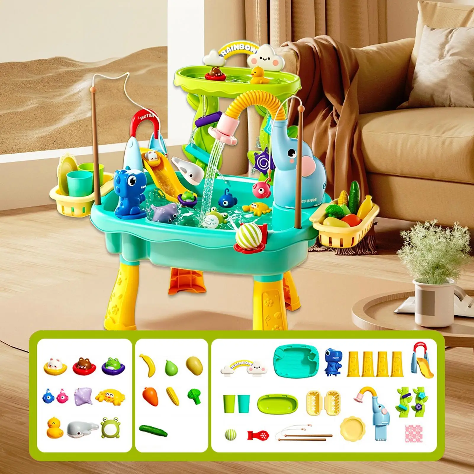 Elektrische Tischpumpe für Kinder, Sand und Wasser mit Wasserhahn/Spielzeuglebensmittelzubehör/Angelküchenspielzeug_voghion.com