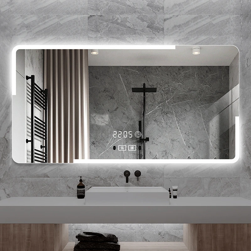 Rectangle Light Bathroom Mirror Led Smart Bluetooth Aesthetic Bathroom