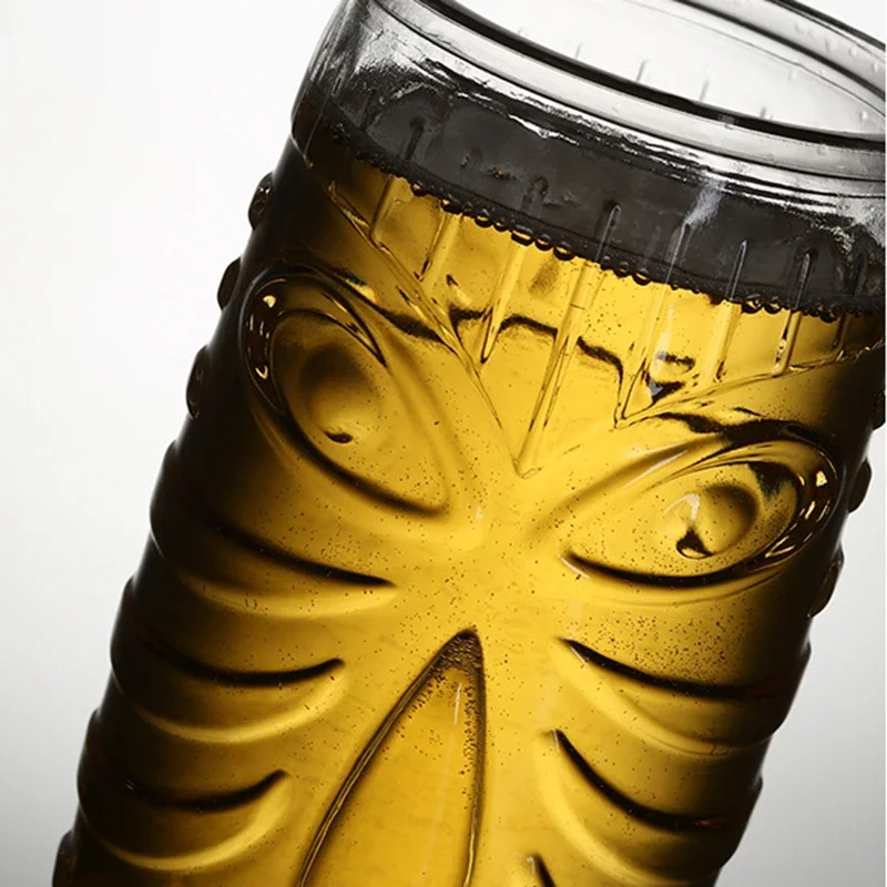 Drinking Glass Bar Grimace Cocktail Glass Thickened Totem Glass Tiki Cup Halloween Grimace Drink Juice Hawaii Drinkware Bar Gifts