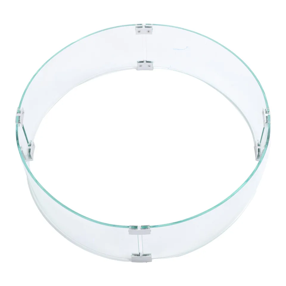 Round Tempered Glass Fire Pit Wind Guard