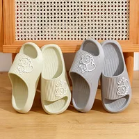 Cute Cartoon Kitten Women's Summer Slippers Indoor Bathroom Cloudy Soft Sole Non-slip Leisure Comfort Couple Home Shoes - Image 4