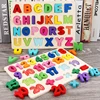 Toddlers Wooden Puzzle Montessori Baby Toys ABC Alphabet Number Shape Matching Board Game Preschool Educational Toy for Kids 2-4 1