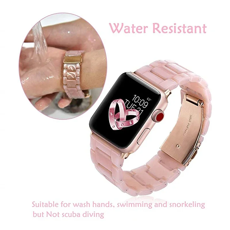 Resin Strap for IWatch Apple Watch Series Ultra/2 9 8 7 49mm 45mm 41mm Steel Bracelet for Iwatch  6 5 4 3 SE 44mm 42mm 40mm 38mm