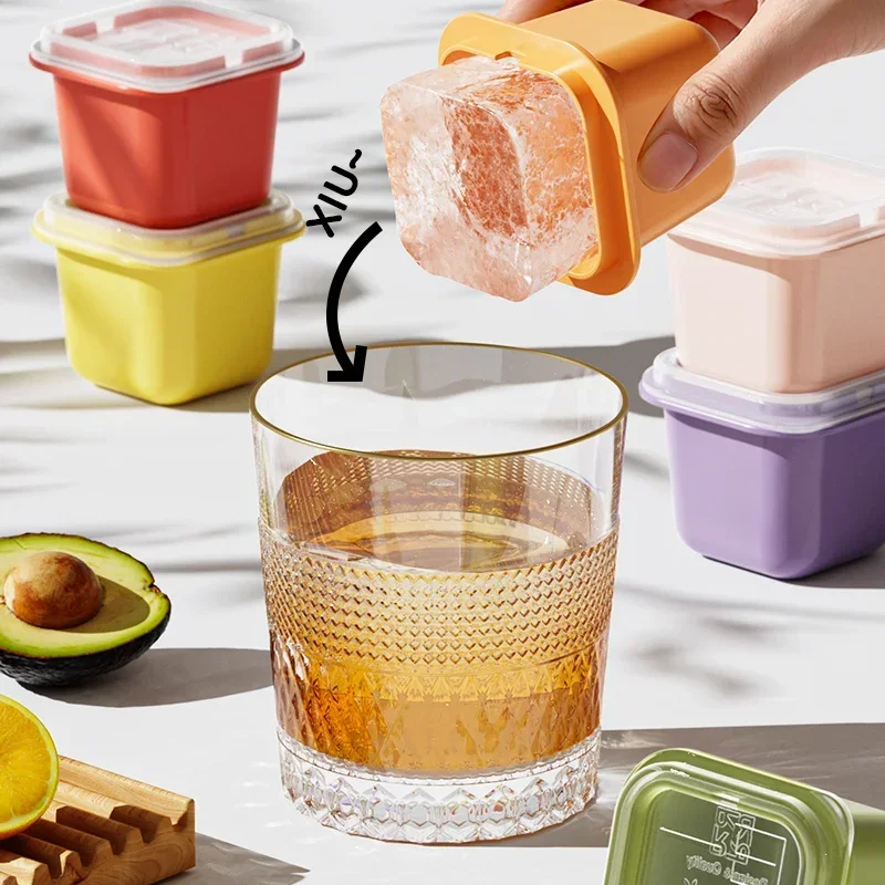 6-1pcs Creative Ice Cube Makers Square Ice Cube Moulds Reusable Mini Mold Whiskey Drink Freezing Gadgets Kitchen Tools ice molds