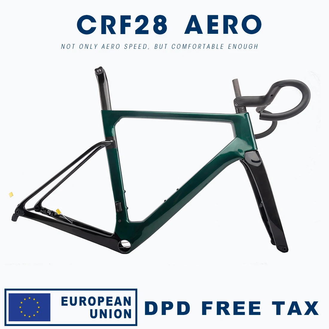 Vam Carbon Road Bike Frame Disc Brake Frameset With Handlebar Compatible DI2