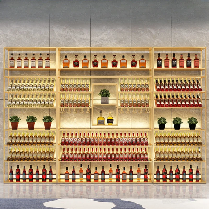 Showcase Fridge Mini Bar Wine Cabinet Glass Display Wall Mounted Iron Rack Vinegar Luxury Kitchen Cabinets Living Room Cabnet