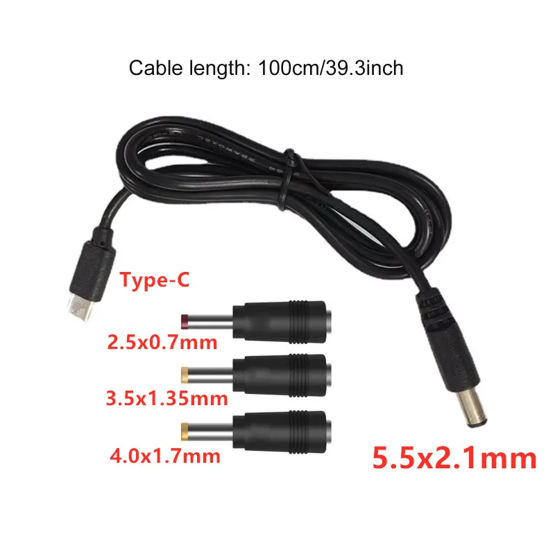 DRRI Rechte hoek vergrendeling 5.5 X2.1mm DC naar USB-C PD snel opladen 12 V voedingskabel voor Atomos Ninja V Monitor