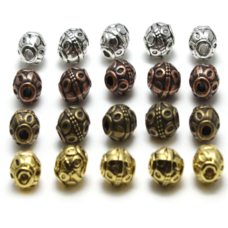 10pcs Hole 2mm,Tibetan Silver Spacer Beads for Jewelry Making DIY