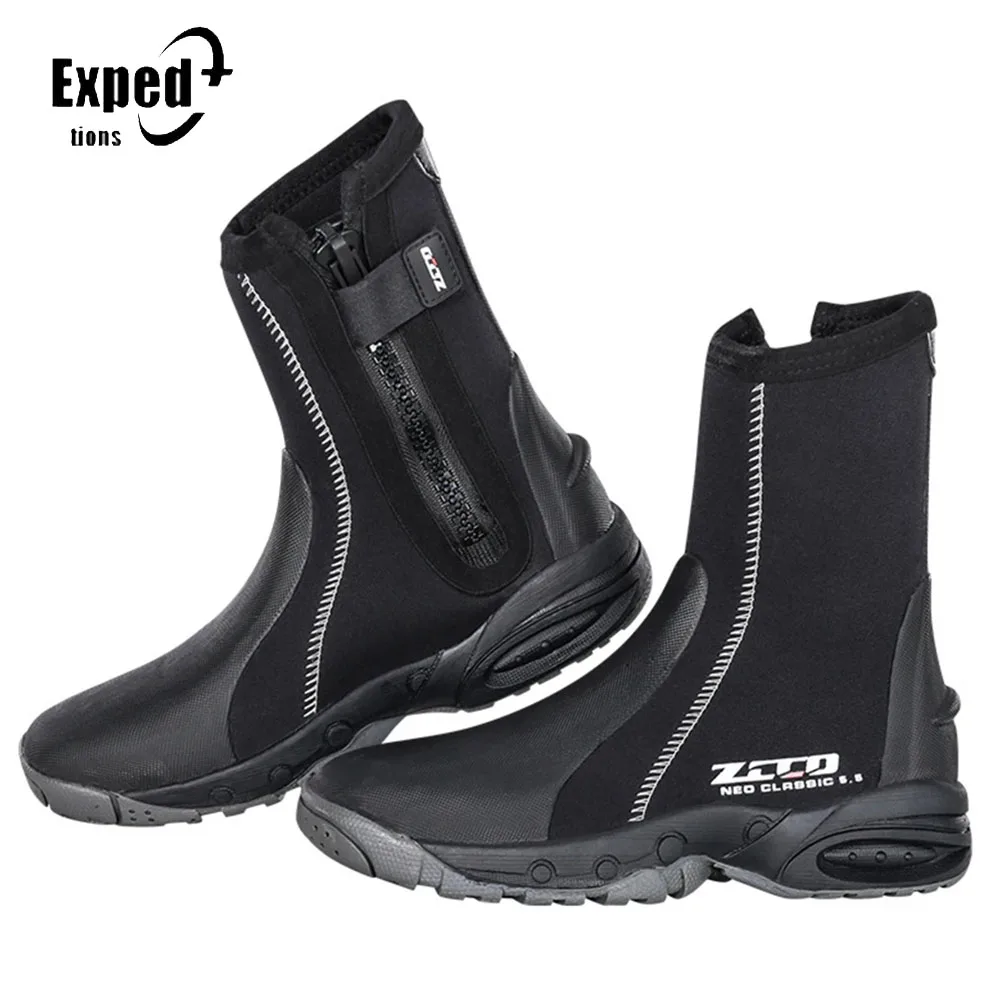 

5mm Neoprene Dive Boots Wetsuit Side Zipper Snorkeling Scuba Diving Shoes Women Boots Water Sports Accessories Men