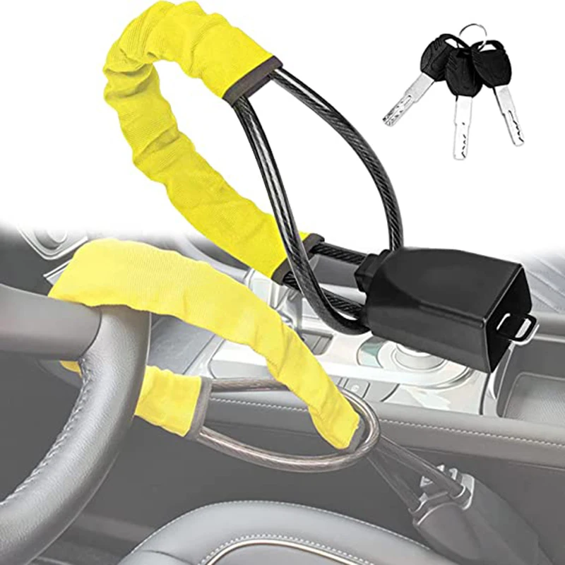 Steering Wheel Lock Seat Belt Lock Universal Anti Theft Car Device Car Theft Prevention Device Suitable for Most Truck SUV Van