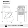 10 Pack Folding Chairs, Portable Party Plastic Chairs, Stackable Commercial Seats with Steel Frame, 350lbs Capacity 2