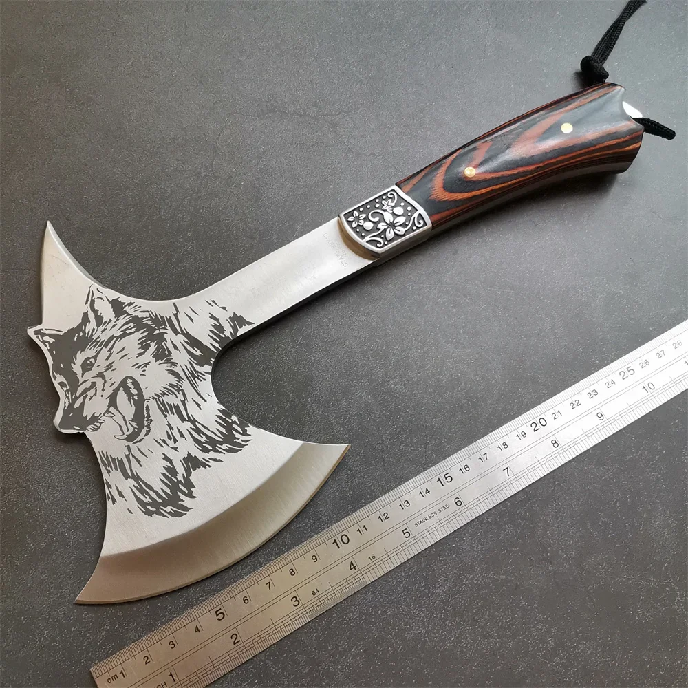 Multifunctional Outdoor Camping Axe Hunting Tools Wolf Head Survival Axes Portable Tactical Hatchet Tomahawk Emergency Gear 2