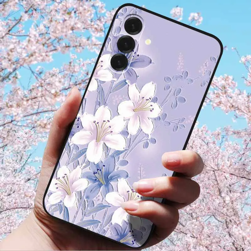 3D Relief Flower Embossed Soft Silicone Case with Cartoon Owl Design