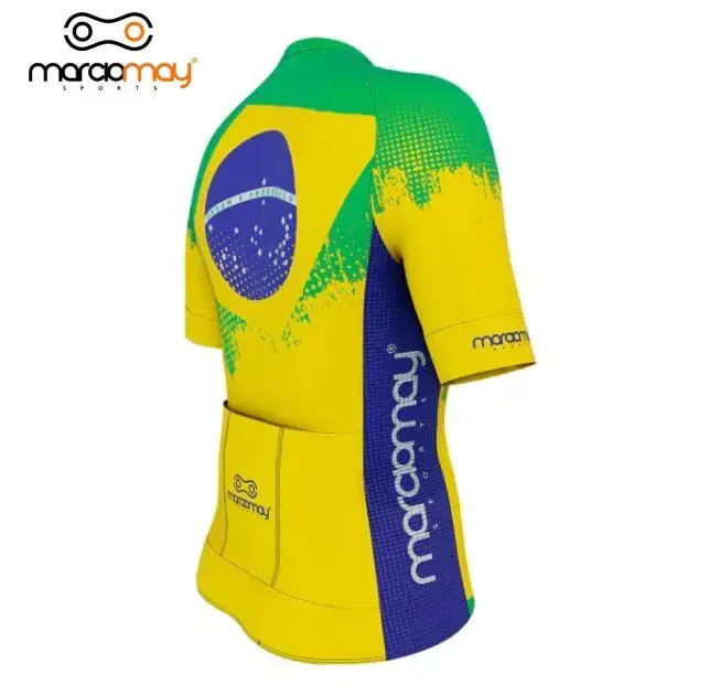Marciomay Summer Women Yellow Cycling Short Sleeve Jersey Road Bike MTB Cycling Shirt Racing Breathable Quick Dry Sport Clothing