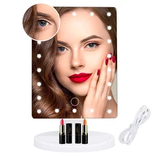 

22 LED Light Touch Screen Makeup Mirror with 10x Magnifying Mirror Illuminated Table Vanity Mirrors for Cosmetics Adjustable 180