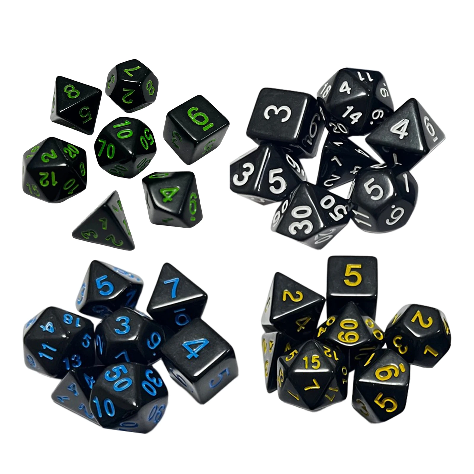 7pcs Mini Polyhedral Dice Set D4 D6 D8 D10 D12 D20 for Dnd Board Games