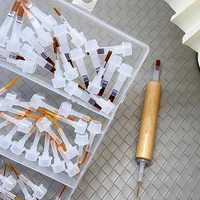 40/60 Pcs Nail Polish Brush With Double Head Pen Can Replacement Head Brush Nail Brush Liquid Applicators Manicure Tools 1