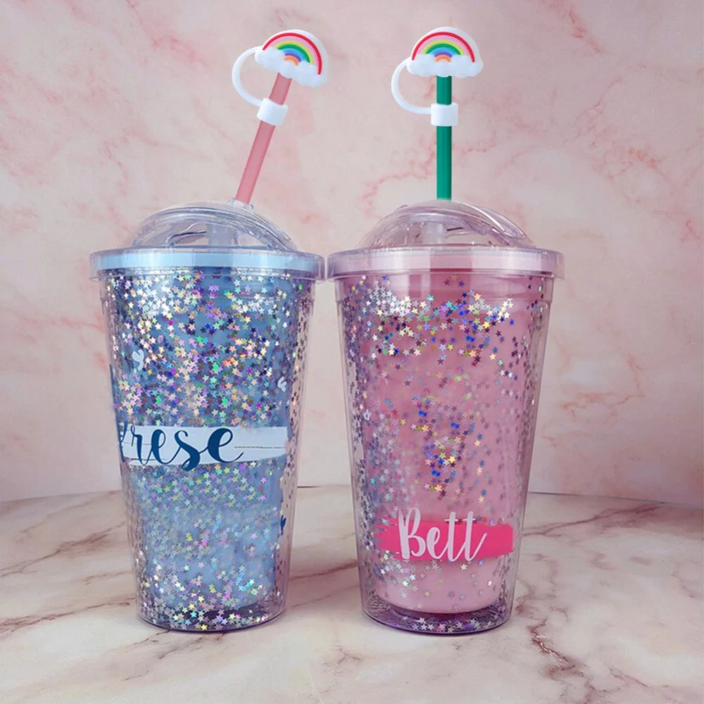 Cup Accessories 1PC Cartoon Silicone Straw Tips Drinking Dust Cap Splash Proof Plugs Cover 6-8mm Straw Sealing Tools