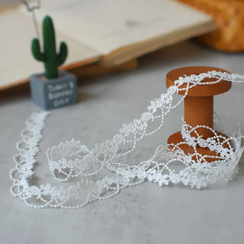 10 hof/Los 2CM Breite Bunte Kette Polyester Spitze Trim Lolita Kleidung Hochzeit Kleid Headwear Halskette Gurtband Zubehör – Detail 28
