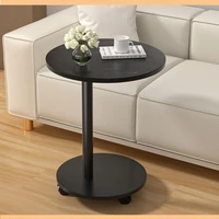 Table à manger ronde moderne, table d'appoint portable à roulettes, table basse, table de chevet, table d'appoint pour salon, balcon, canapé 5