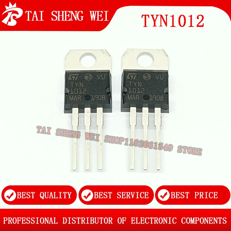 

10pcs TYN1012 1012 12A TO-220 TO220 1000V unidirectional thyristor package New Original