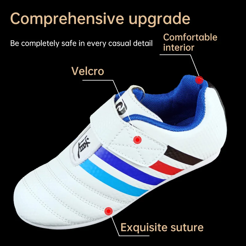 RainbowTaekwondo Training Shoes Indoor Anti Slip Children's Taekwondo Shoes Kickboxing Kung Fu Tae Kwon Do Martial Arts Sneaker