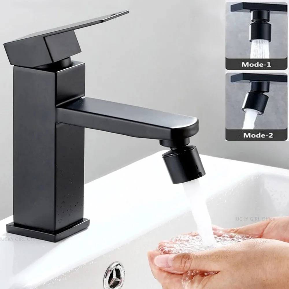 ใหม่ทองเหลือง 2 โหมดอ่างล้างหน้าก๊อกน้ําหัวฉีด 360 °   Rotary Splashback Faucet Aerator อ่างล้างจานแรงดันก๊อกน้ํา Aerator Bubbler 1