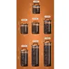 Wooden Handle Lid Glass Jars Condiment Storage Transparent Food Container Tea Coffee Beans Storage Sealed Bottles Kitchen 6