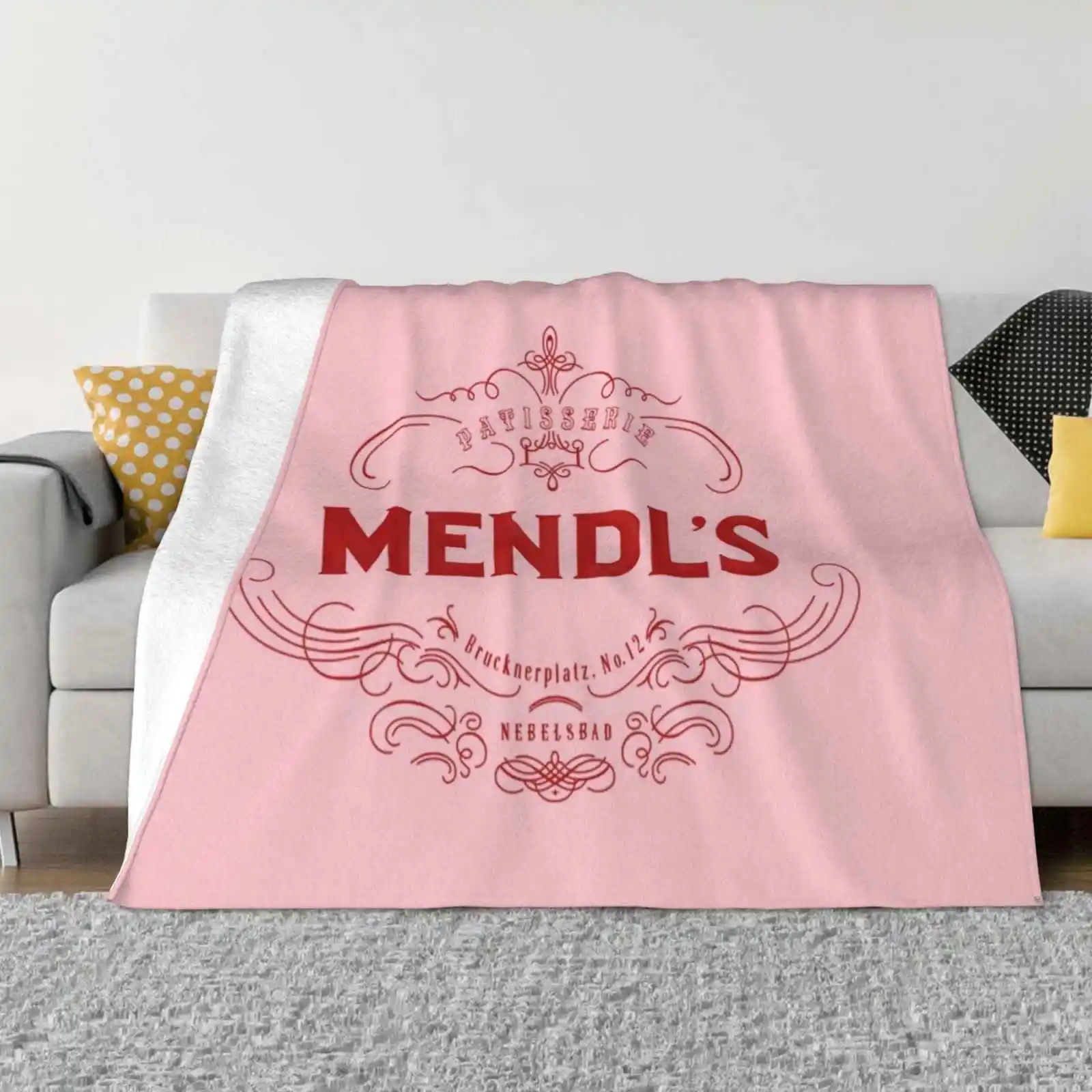

Mendl'S Soft Warm Throw Blanket The Grand Budapest Hotel Mendls Patisserie Wes Anderson Courtesan Au Chocolat