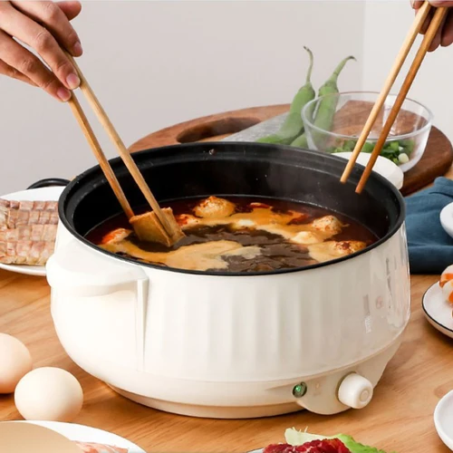 멀티 쿠커 싱글/더블 레이어 전기 포트 1.7L 1-2 명 가정용 스틱 팬 냄비 밥솥 조리기구 5