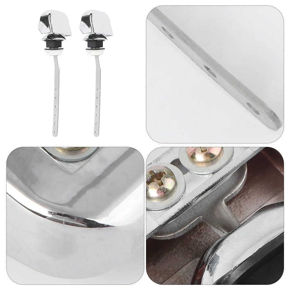 2 Pcs Universal Toilet Tank Lever Handle Replacement Side Mount Flush Button For Bathroom Fixture With Durable Abs