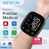 Yongrow Rechargeable Digital Wrist Blood Pressure Monitor Sphygmomanometer Tonometer Tensiometer Heart Rate Meter BP Monitor