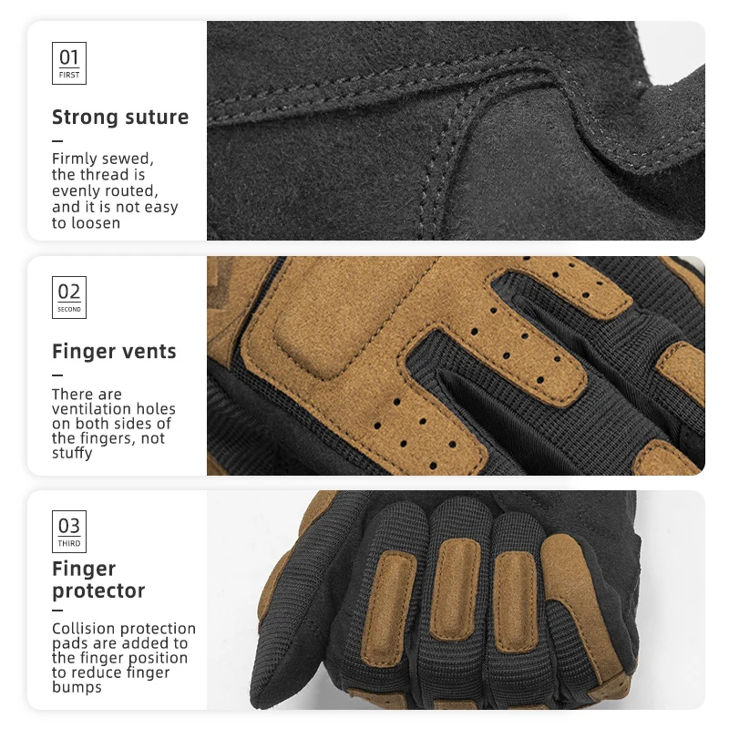 ROCKBROS Cycling Gloves Men Women Screen Touch Motorcycle Gloves Spring Autumn Shockproof MTB Full Finger Bike