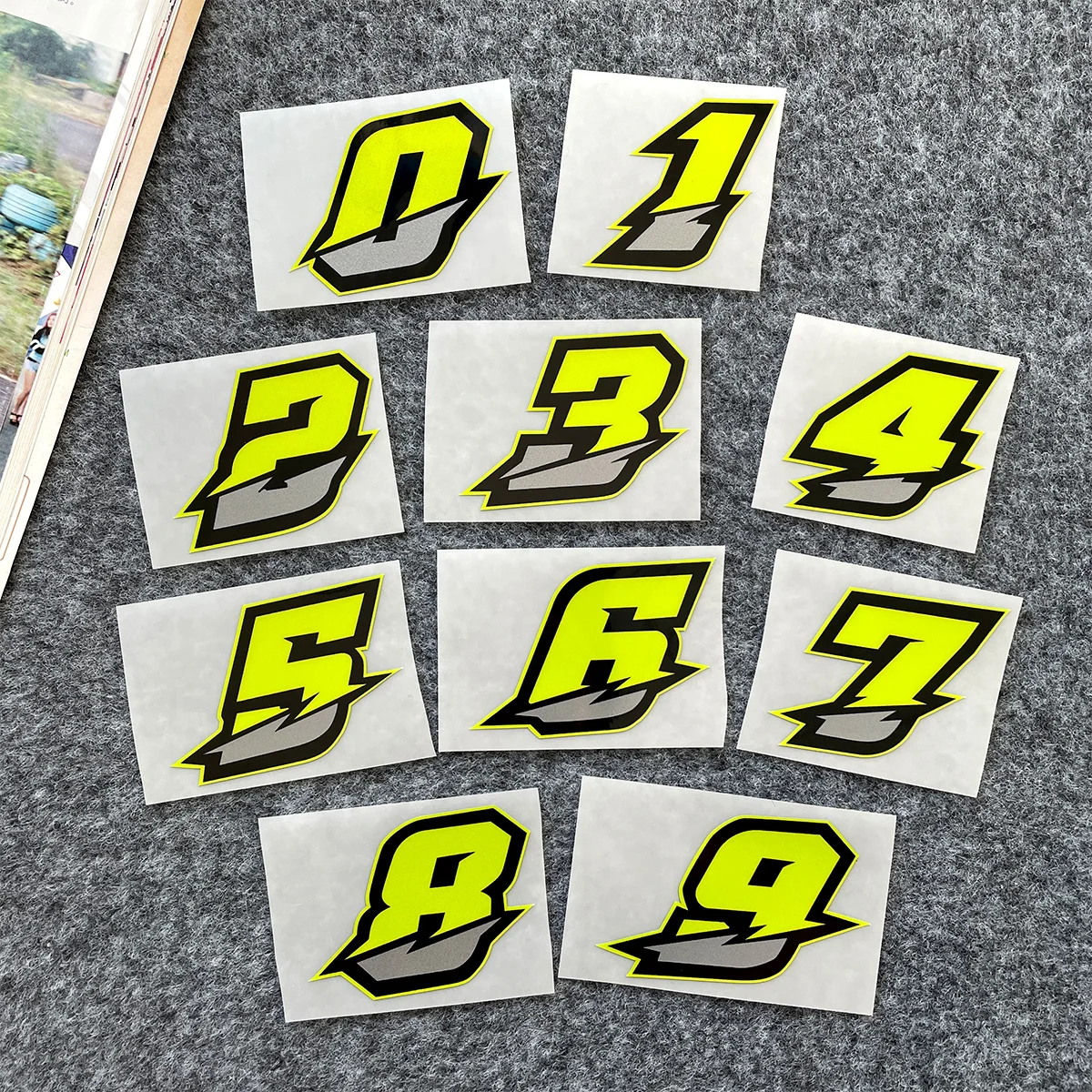 0123456789 Number Motorcycle Stickers Fuel Tank Fairing DIY Moto Helmet Body Vinyl Decals Accessories for Kawasaki YAMAHA
