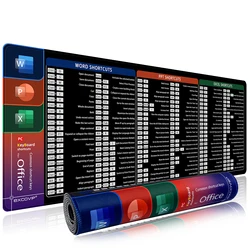 Enhanced Office Mouse Pad - Large Extended Keyboard and Mouse Mat with Stitched Edges, Ideal - 800x300x2mm (Office Shortcuts)