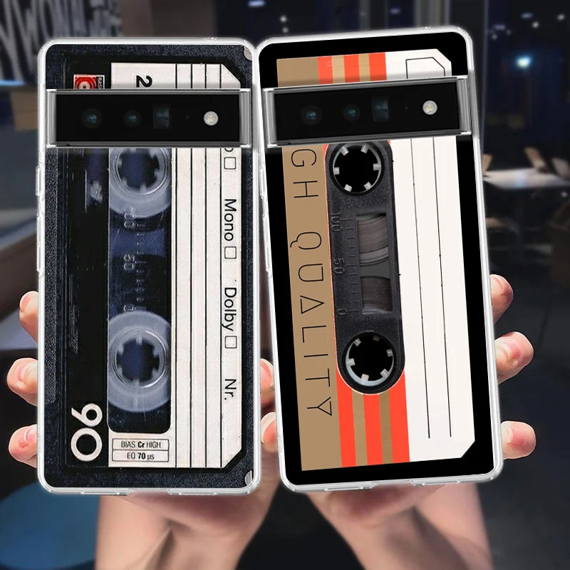 Retro Camera Radio Cassette Design Soft TPU Clear Phone Case