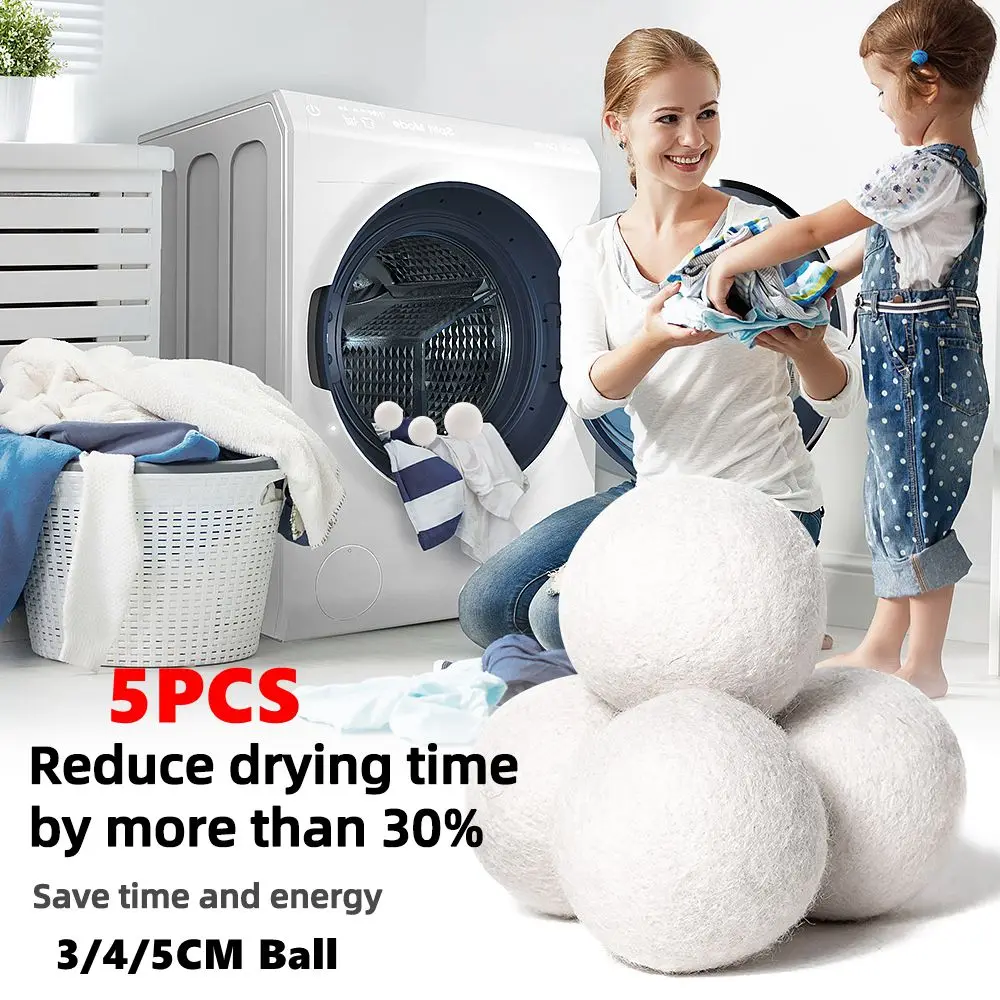 531pcReusableWoolDryerBallsSoftenerLaundryHomeWashingMachine