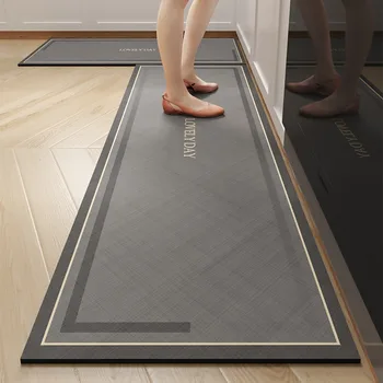 Tappetino da cucina Tappetino antiscivolo a prova di olio Tappetini impermeabili in pelle PVC Tappetino a striscia lunga Tappeti per la decorazione della casa in stile moderno 1