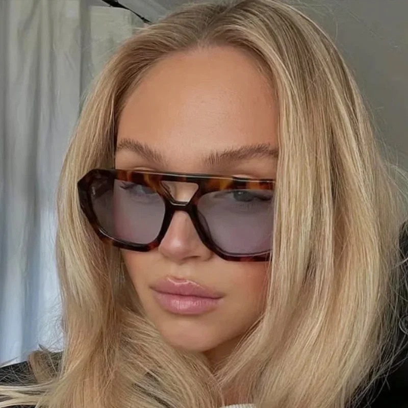 Acheter Lunettes De Soleil à Monture Carrée Pour Femmes, Verres Dégradés, Personnalité, Surdimensionnées, UV400