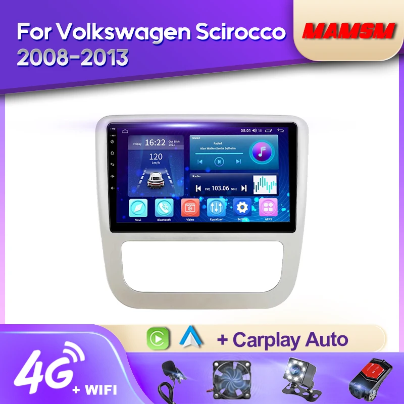 

Автомагнитола MAMSM на Android 12, 2K для WW Volkswagen Scirocco 2008-2013, мультимедийный проигрыватель с Bluetooth, навигацией, GPS, 4G, Carplay, стерео