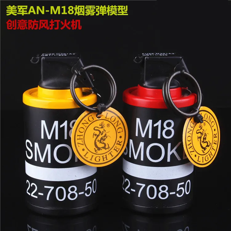 Large Metal Grenade Prop Model Windproof Lighter Creative Simulation Military Shock Bomb Gift Lighter cigarette lighter electric arc igniter