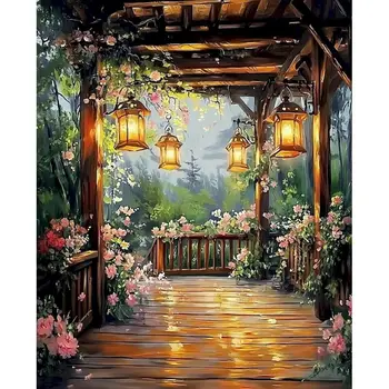 GatyzQuantité-Analyste de paysage de gestion par numéros, bricolage, peinture par numéros, dessin sur toile, peint à la main, cadeau d'art, décoration de la maison 1