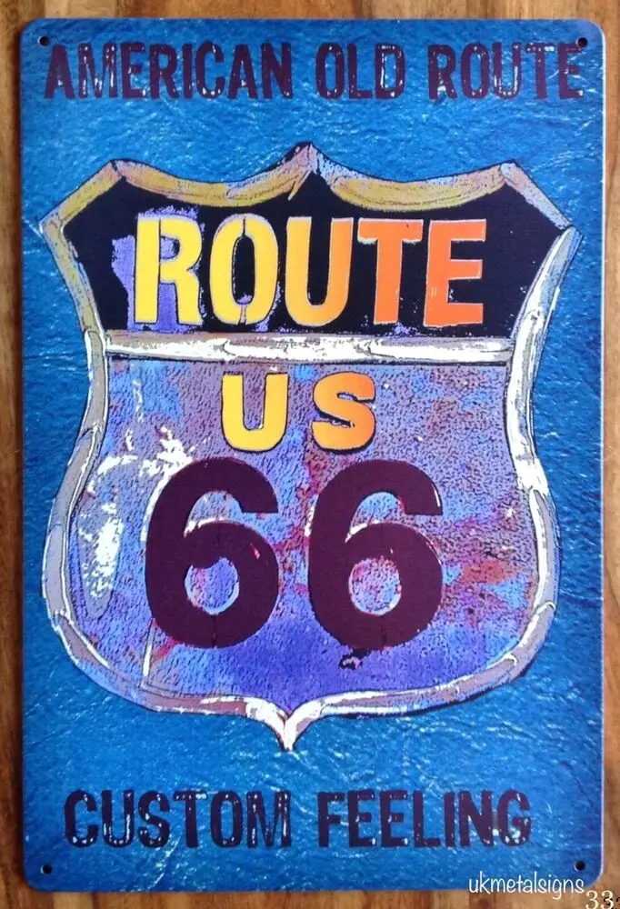 

Ретро американский винтажный ROUTE 66 США дорога человек пещера сарай Паб Бар Гараж металлический знак